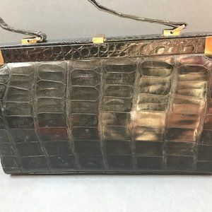 Escort Vintage Black  purse Rare 1940's 50's Elegant Vintage Handbag Croc style